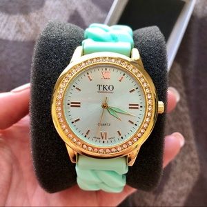 TKO Rubber Chain Crystal Bezel Watch